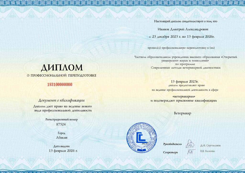 Образец диплома